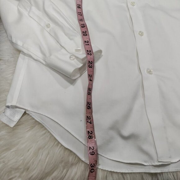 Calvin Klein White Slim Fit Performance Non-Iron Dress Shirt Men's Size 15 - Picture 12 of 13